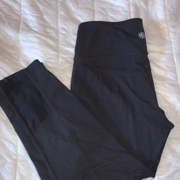 Athleta cropped black leggings with mesh! - Picture 4 of 6